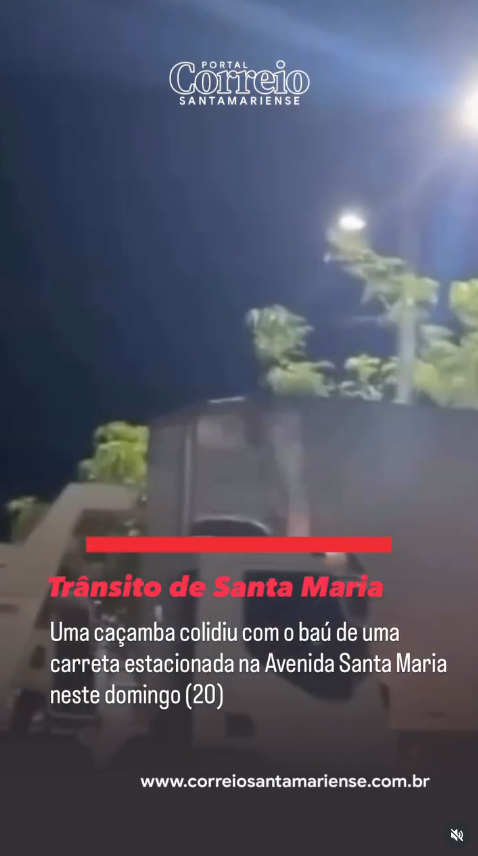 Caçamba colide com baú de carreta